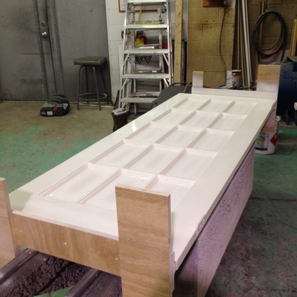 Spray Painted French Doors | Professional Kitchen Cabinet Painting and